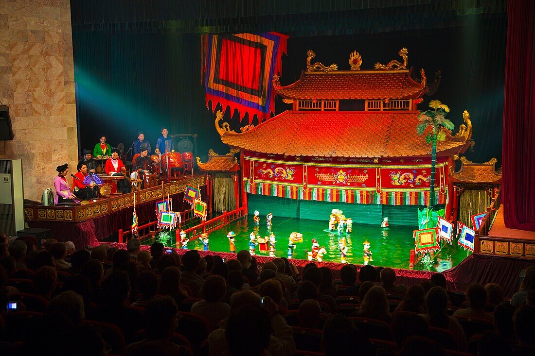 Roi nuoc Water Puppet originating in the Red River Delta in Theater Thang Long  Hanoi  Vietnam