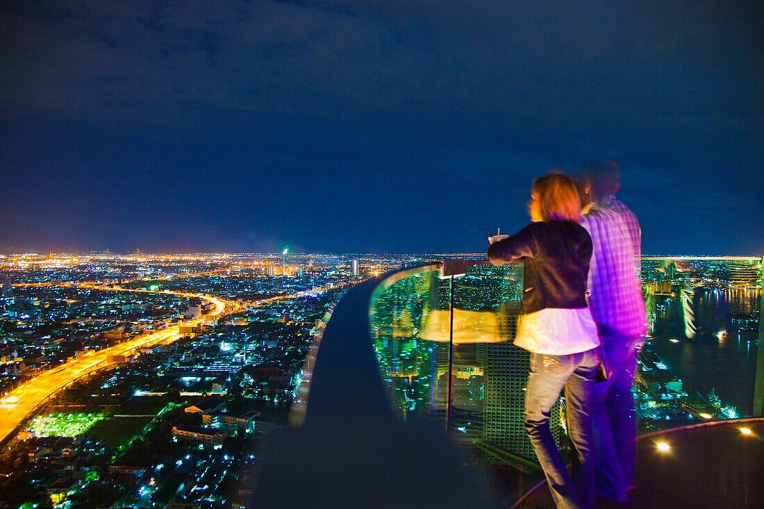 View of Bangkok from The Sirocco Bar and Restaurant, State Tower, Silom District, Bangkok, Thailand, Southeast Asia, Asia