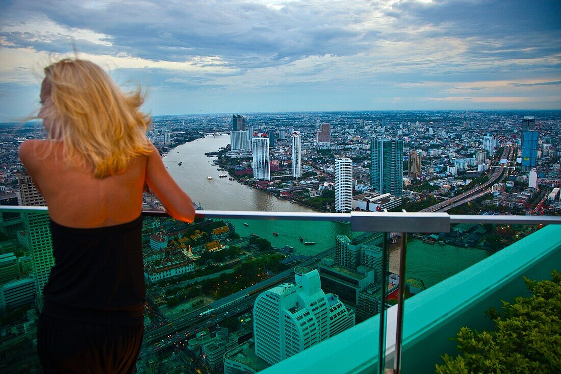 View of Bangkok from The Sirocco Bar and Restaurant, State Tower, Silom District, Bangkok, Thailand, Southeast Asia, Asia