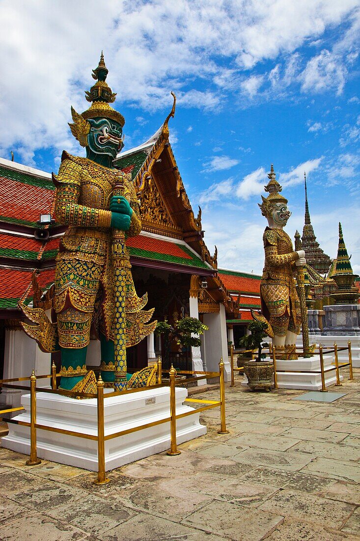Mithological giant guardians  Wat Phra Kaew Emerald Buddha Temple and Grand Palace  Bangkok, Thailand, Southeast Asia, Asia