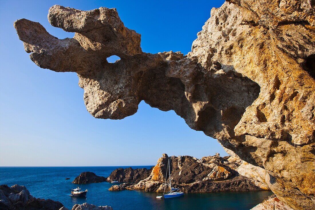 This rock inspired Salvador Dali in his painting ´El gran masturbador´, Cap de Creus Natural Park, Alt Emporda, Costa Brava, Girona province, Catalonia, Spain