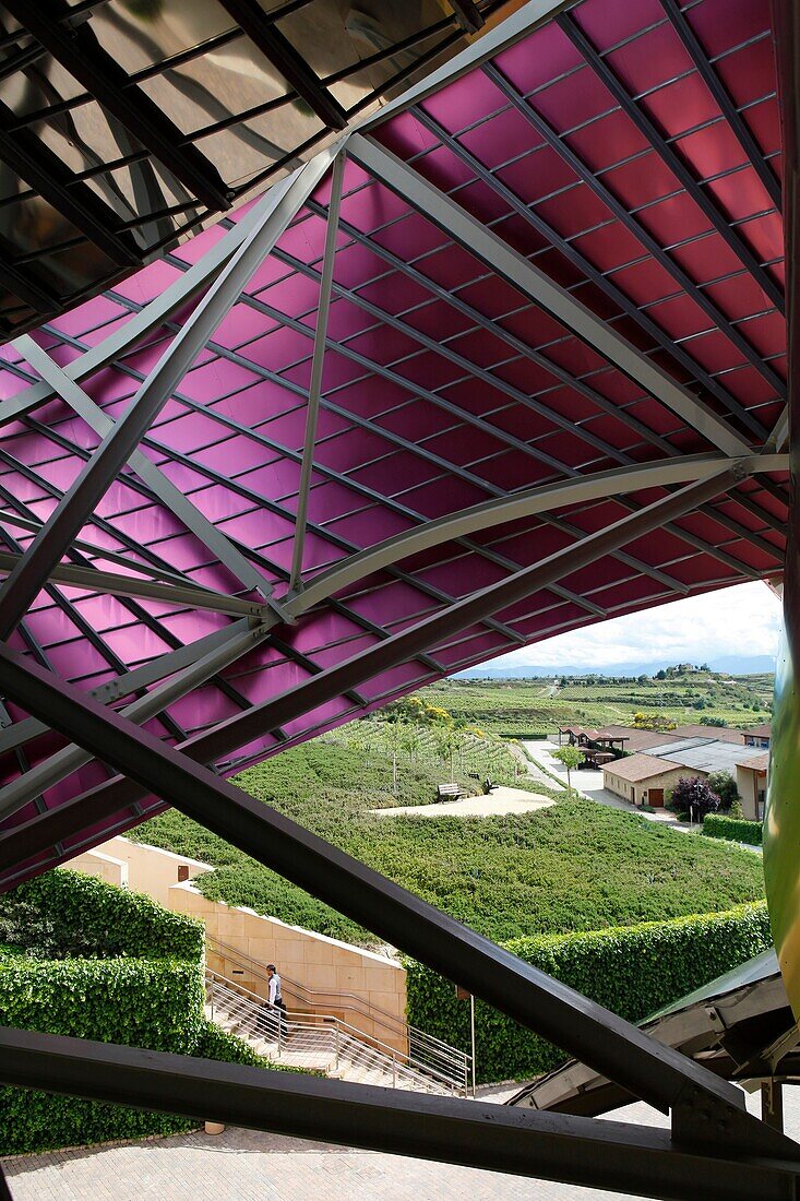 Spain, Basque Province Euskad, La Rioja Alavesa, Elciego, luxury Hotel and spa Marques de Riscal, built within the vineyards and close to the cellars, architect Franck Gehry