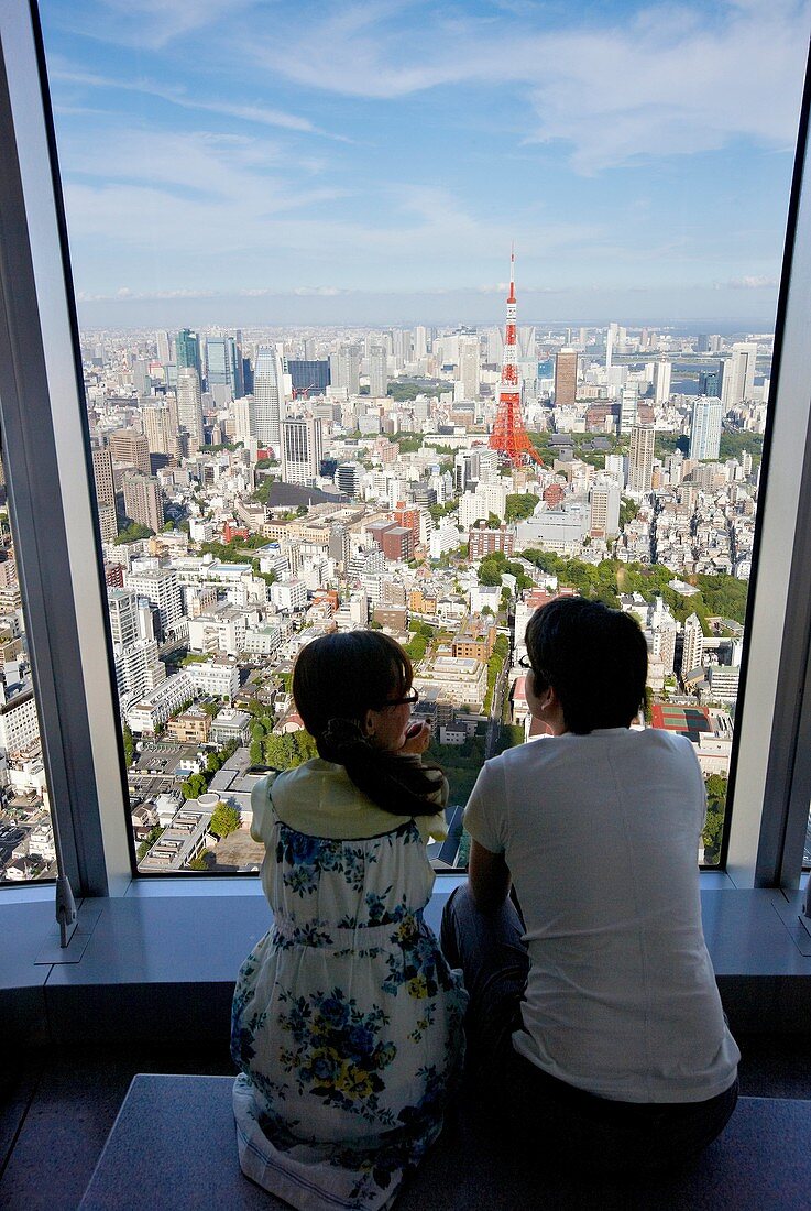 Stadtansicht von Tokio, Roppongi Hills Mori Tower, Tokio, Japan.