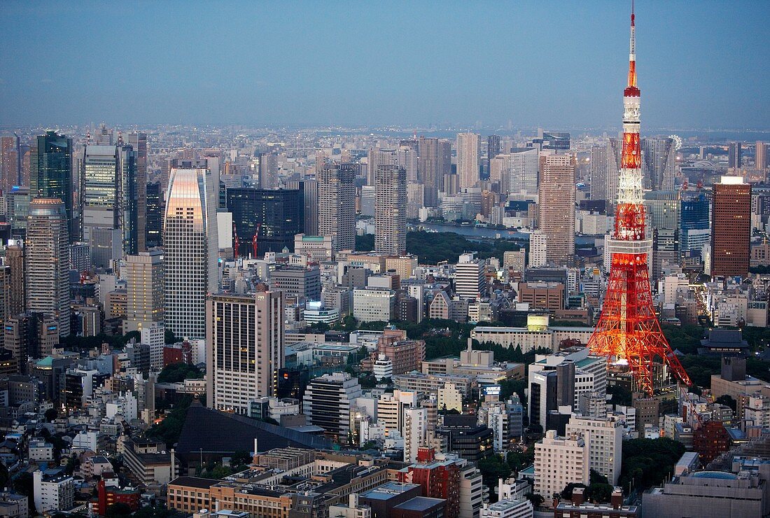 Tokyo Tower, Tokyo City View, Roppongi Hills Mori Tower, Tokyo, Japan.