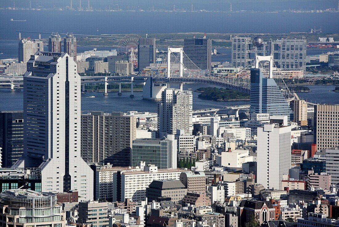 Rainbow bridge, Odaiba, Tokyo City View, Roppongi Hills Mori Tower, Tokyo, Japan.