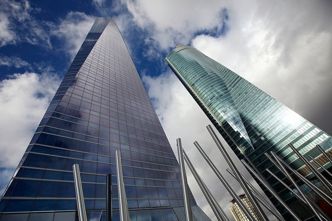 Torre de Cristal und Torre Espacio, CTBA, Geschäftsviertel Cuatro Torres, Madrid, Spanien.