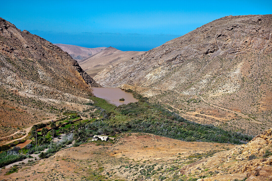 Blick auf die Ermita de la Pena, Fuerteventura, Kanarische Inseln, Spanien