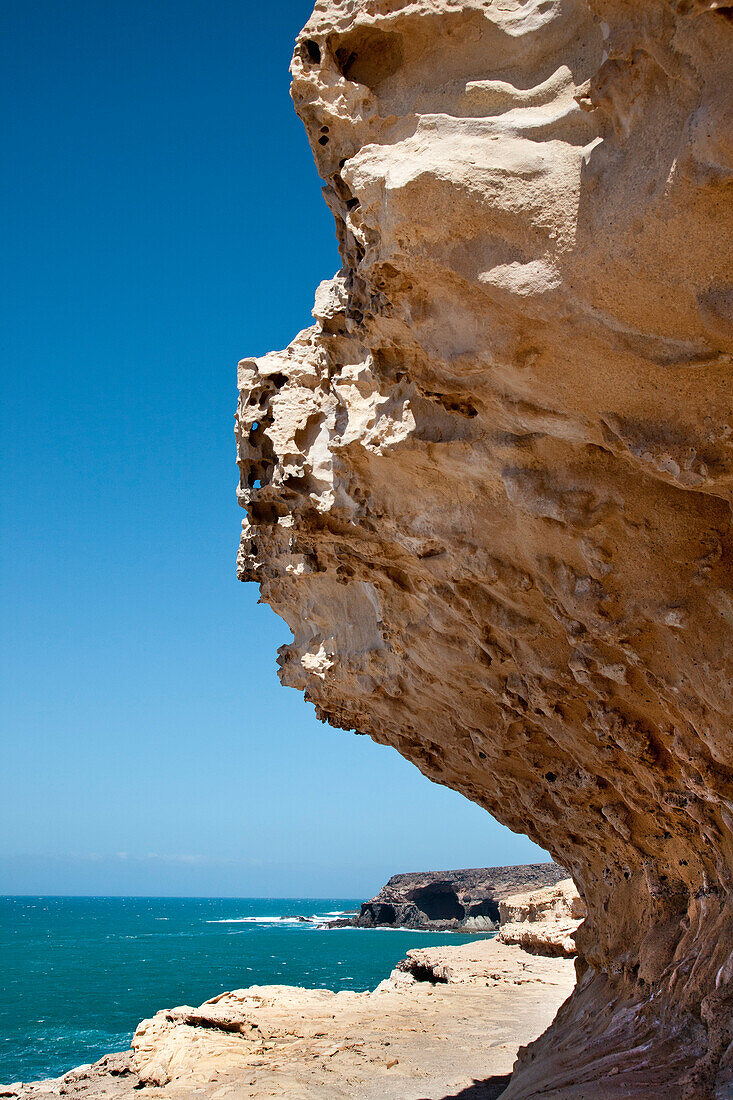 Chalk cliff, Puerto de la Pena, Ajuy, Fuerteventura, Canary Islands, Spain