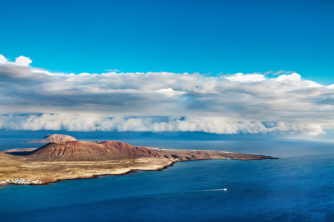 View of the island of La Graciosa, Lanzarote, Canary Islands, Spain, Europe