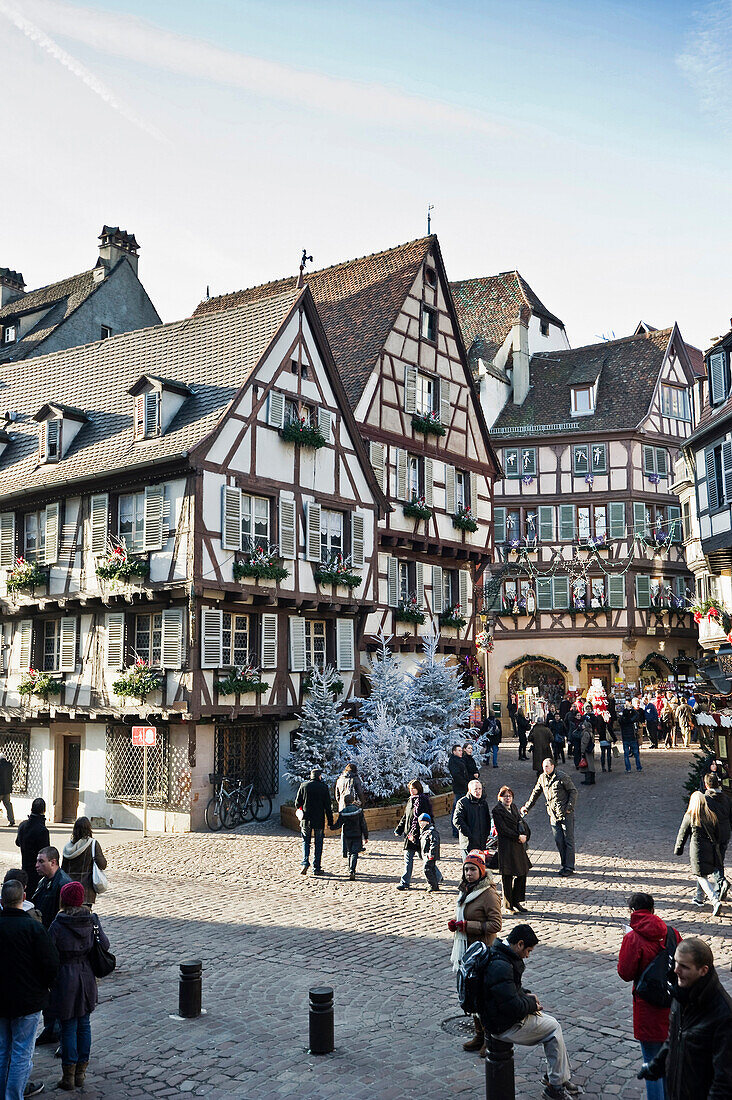 Altstadt im Winter, Colmar, Elsass, Frankreich