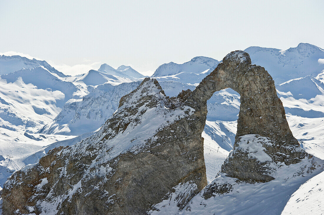 Winter mountain landscape, Tignes, Val d Isere, Savoie department, Rhone-Alpes, France