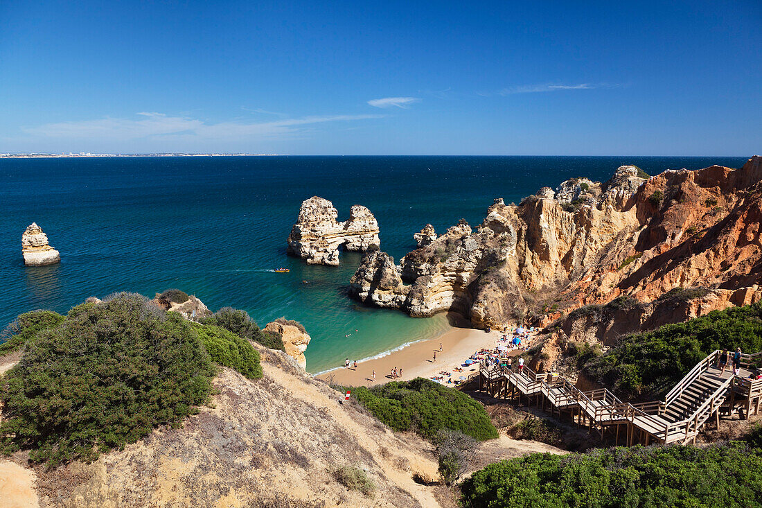 Felsen an der Algarve, Camilo Strand bei Lagos, Atlantikküste, Portugal, Europa