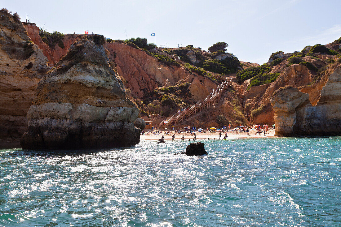 Felsen an der Algarve, Camilo Strand bei Lagos, Atlantikküste, Portugal, Europa