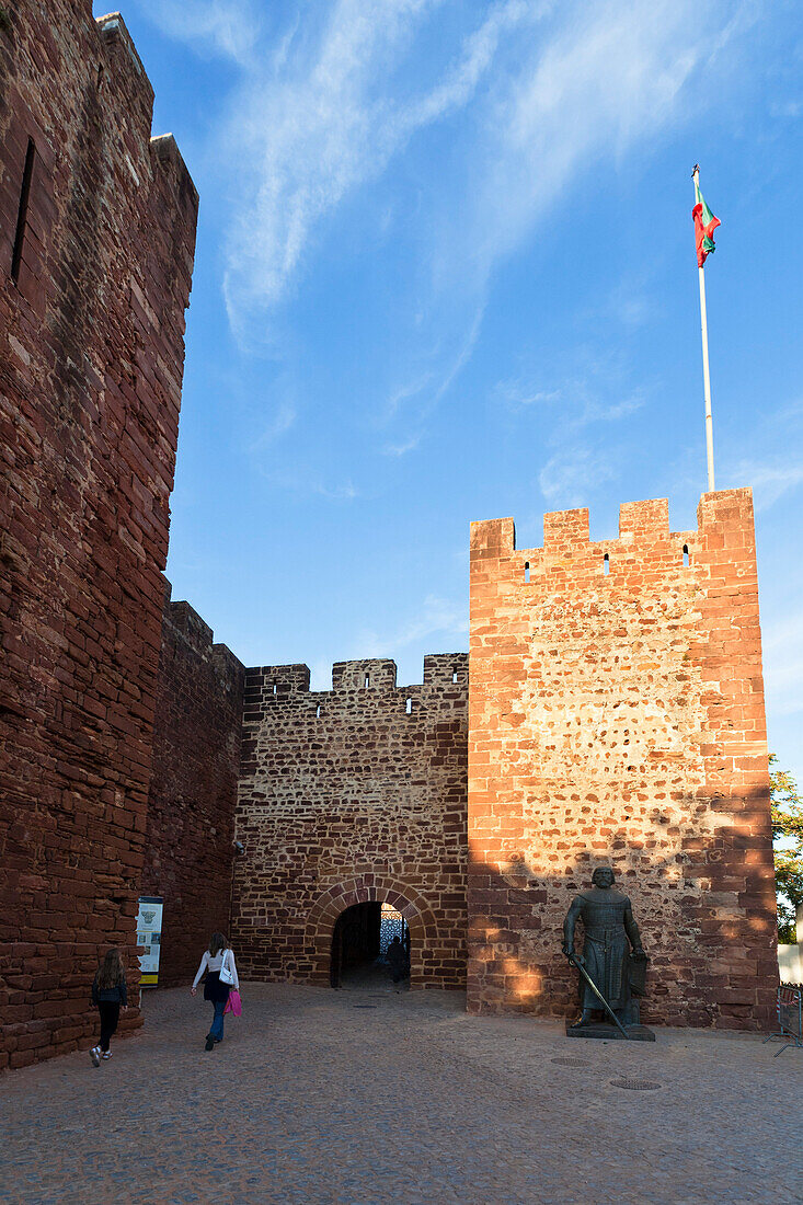 Detail der Burg von Silves, Algarve, Portugal, Europa