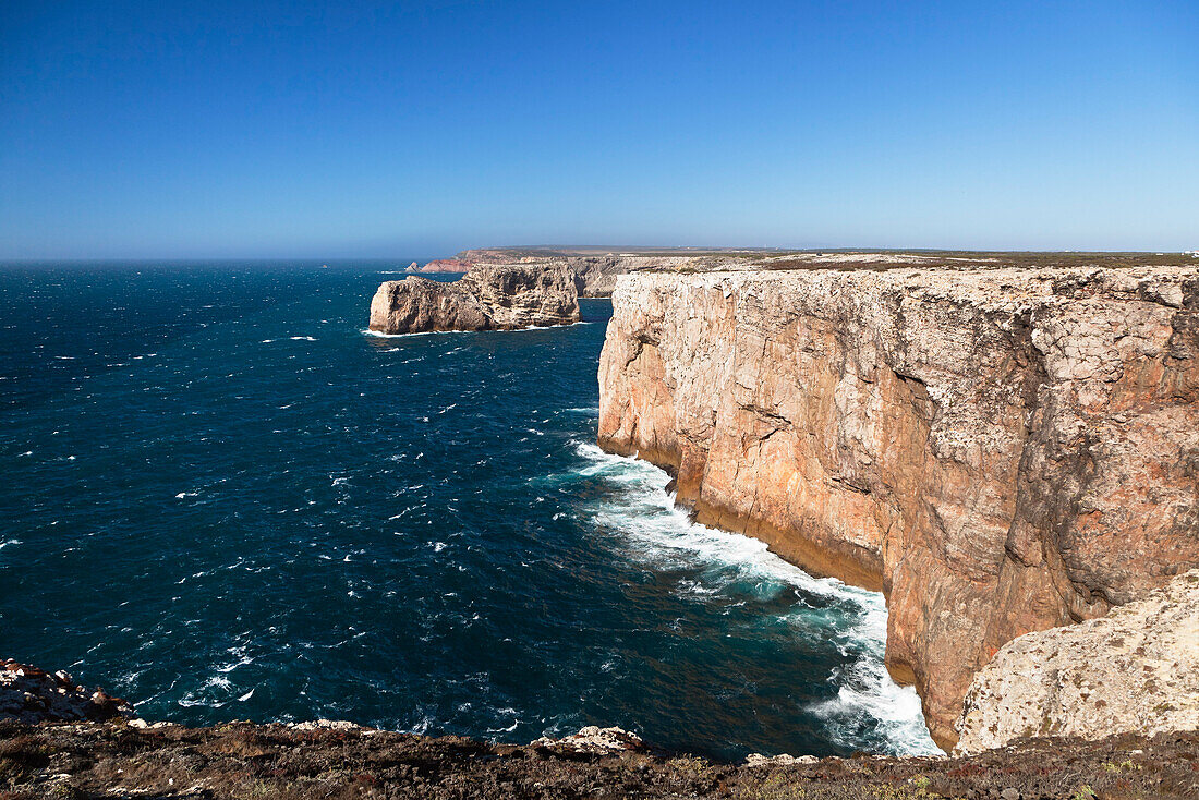 Cliffs of the  Cabo de Sao Vicente, Algarve, Portugal, Europe