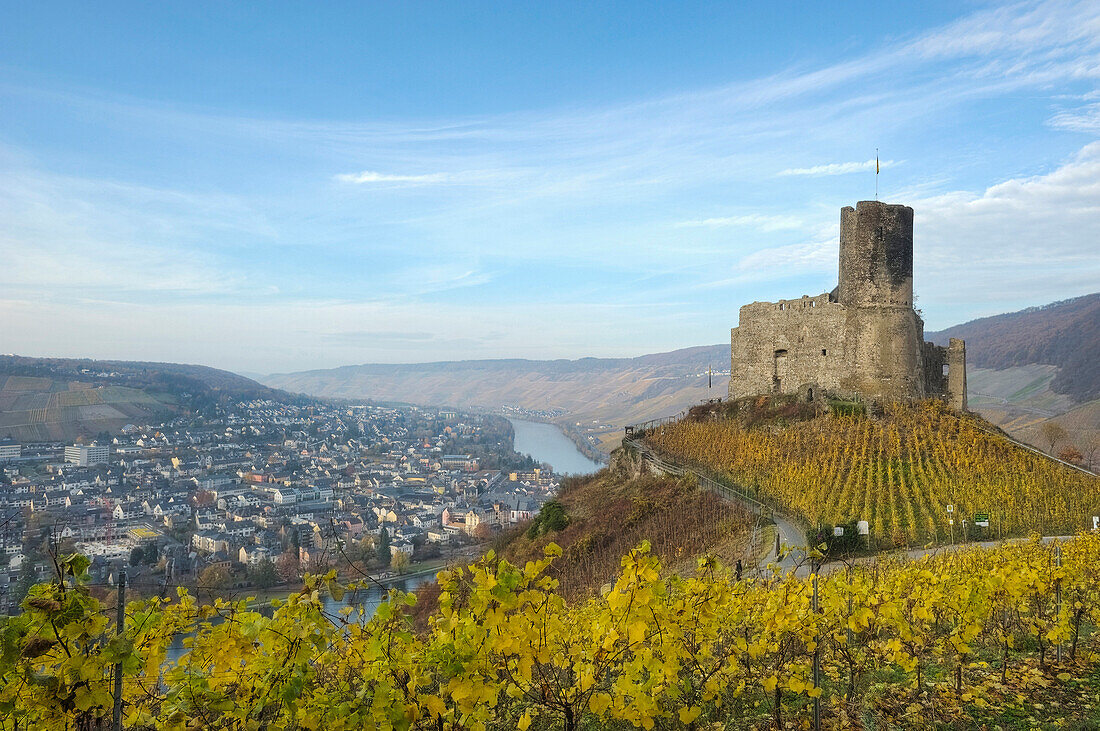 Landshut castle in fall, Bernkastle-Kues, Rhineland Palatinate, Germany