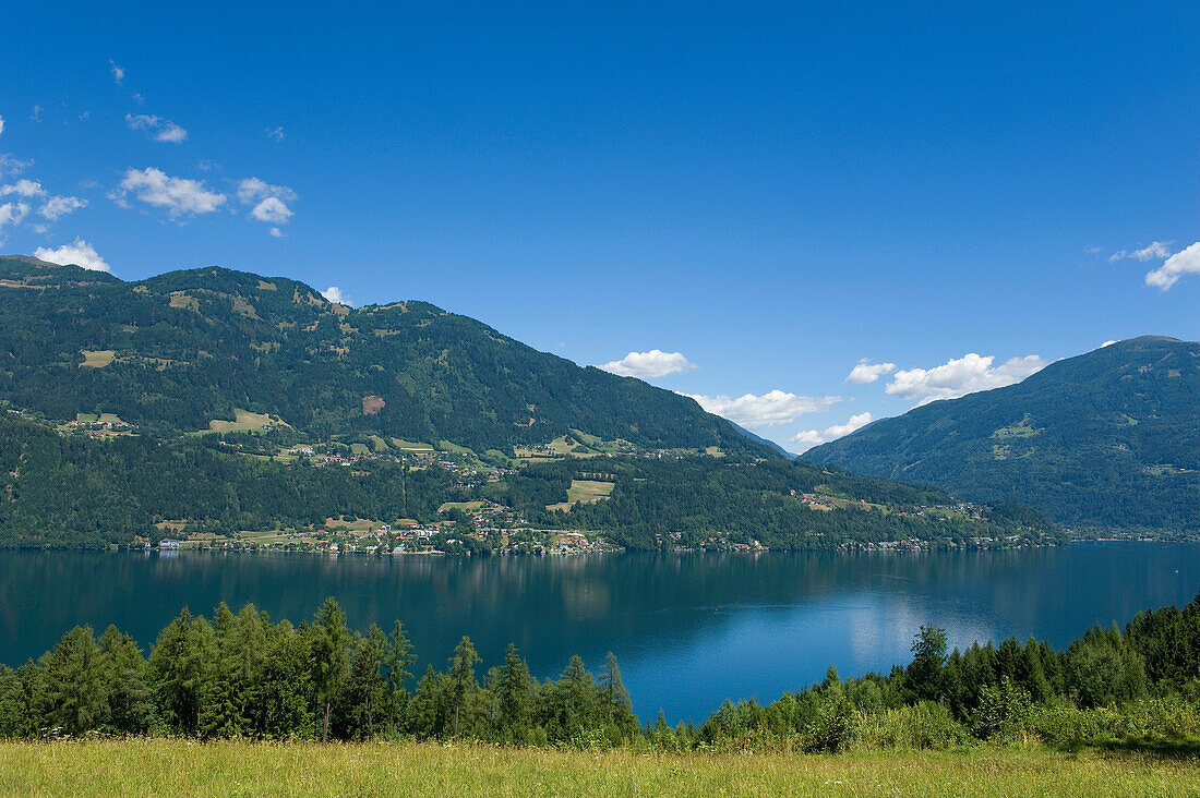 View on the eastern Millstatter lake, Millstatter lake, Carinthia, Austria