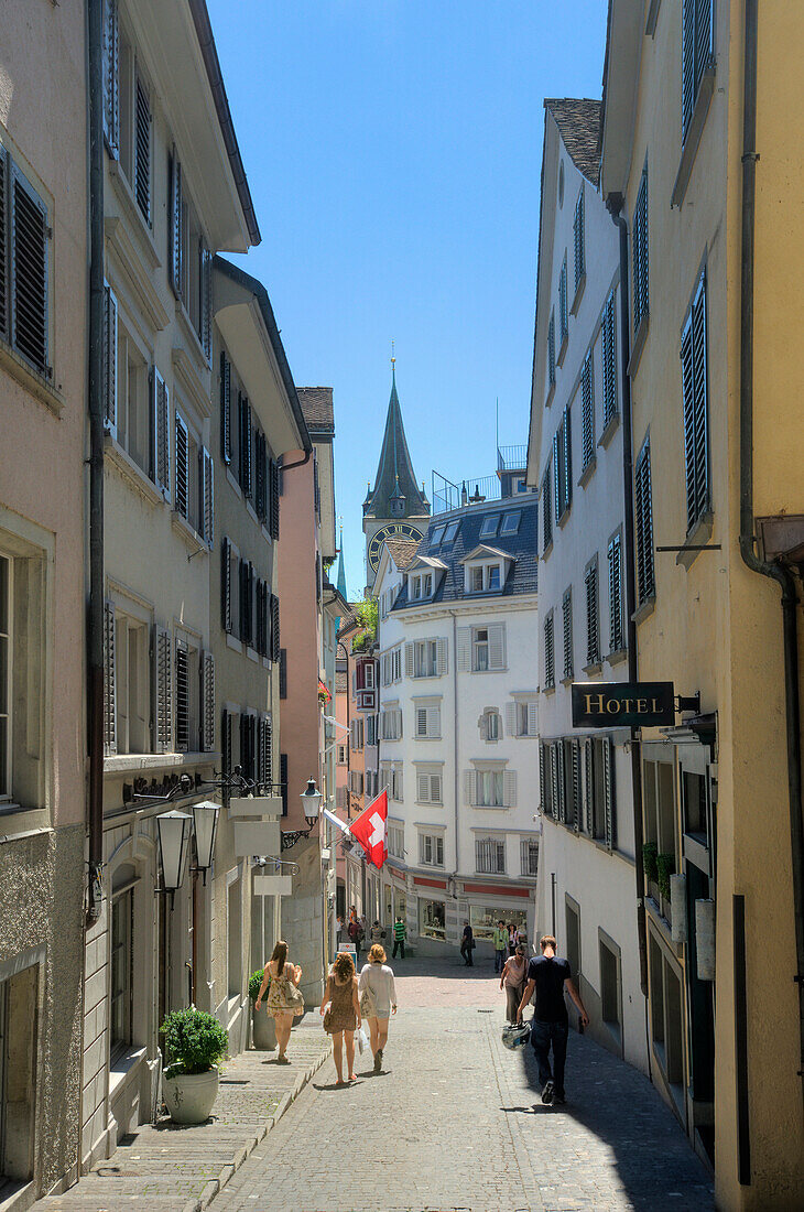 People at the Pfalzgasse, Zurich, Switzerland