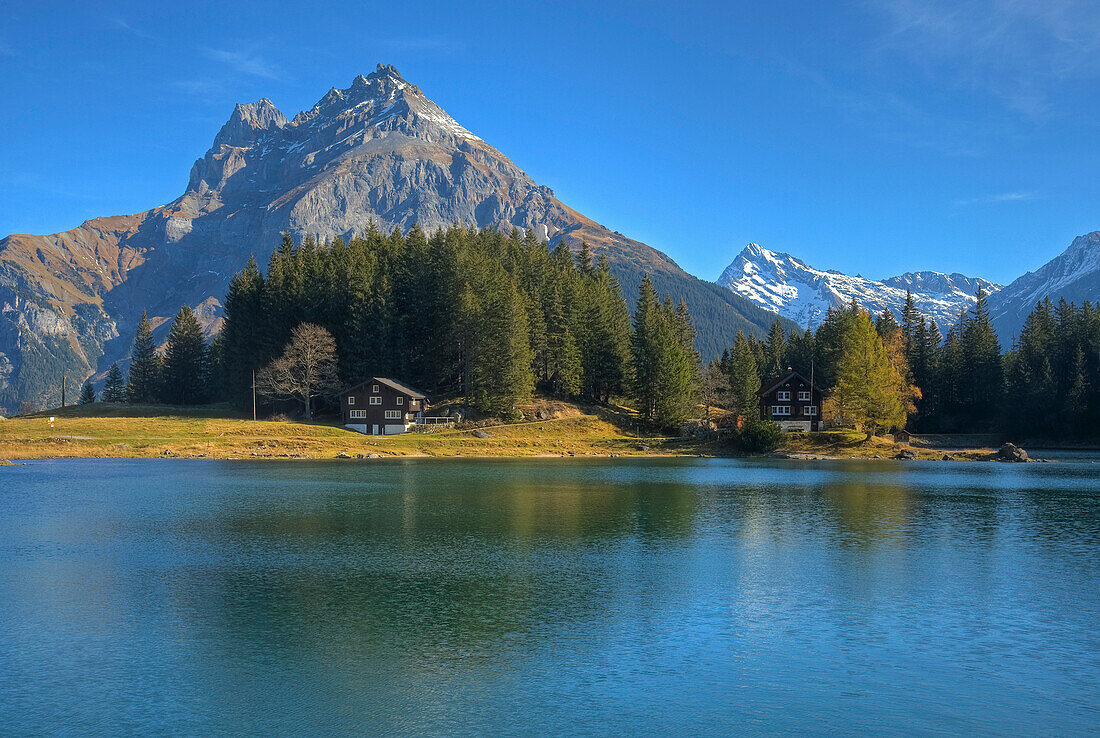 Arni lake with Windgallen mountains, Amsteg, Canton Uri, Switzerland