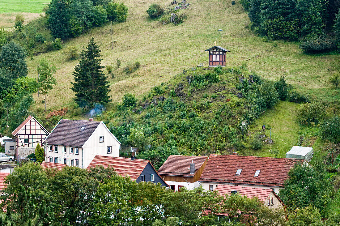 Bell tower, Ruebeland, Harz, Saxony-Anhalt, Germany