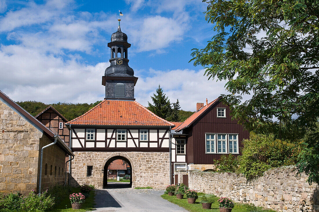 Torhaus, Kloster Michaelstein, Blankenburg am Harz, Harz, Sachsen-Anhalt, Deutschland