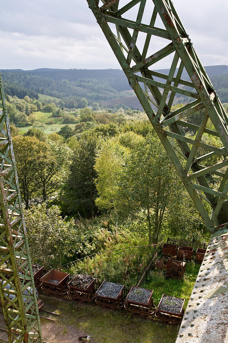 Förderturm, Ottiliae Schacht, Clausthal-Zellerfeld, Harz, Niedersachsen, Deutschland