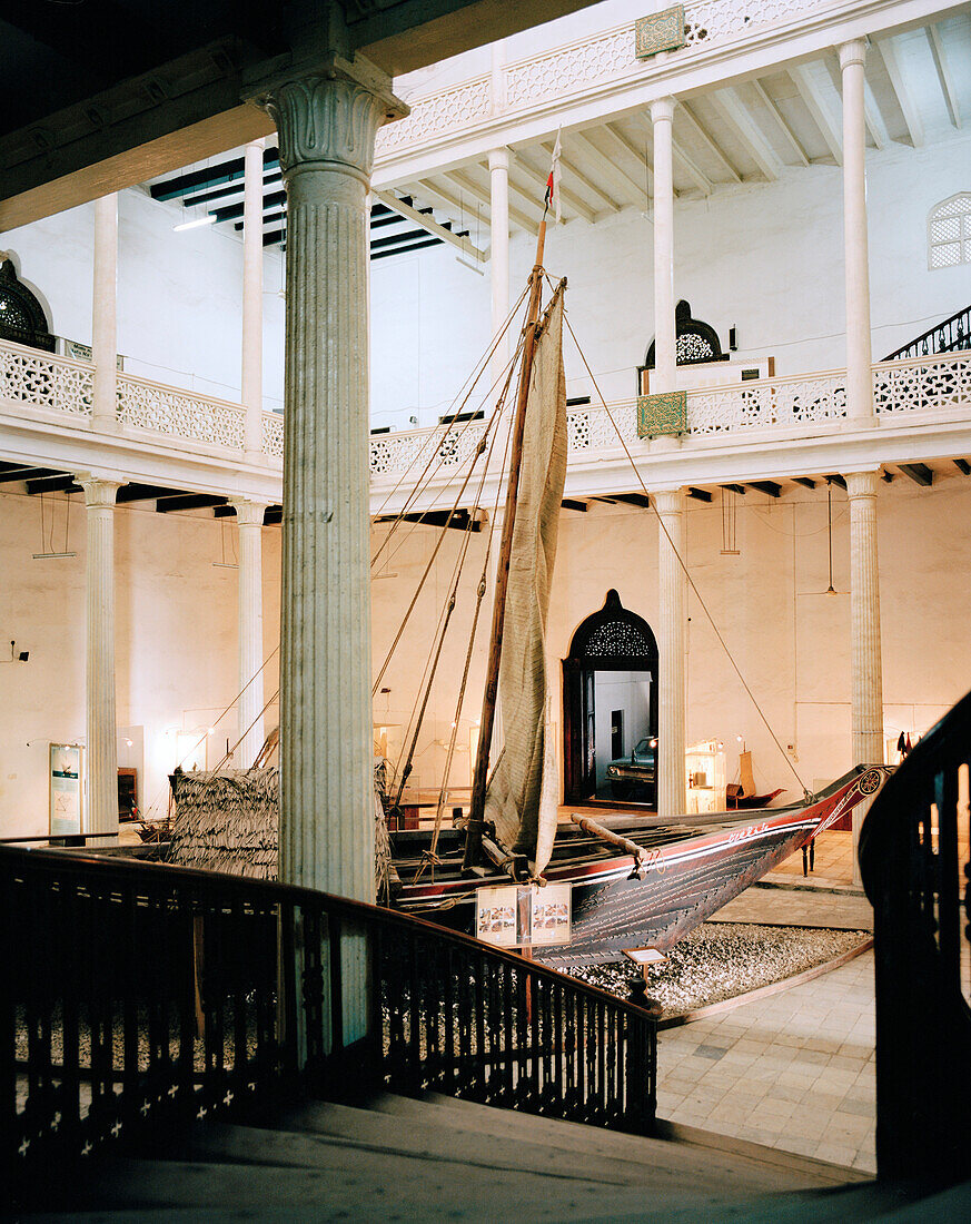 House of Wonder (National Museum), old traditional sailer dhow, Stone Town, Zanzibar, Tanzania, East Africa