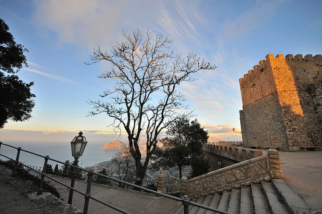 Blick von Erice gen Norden, Erice, Trapani, Sizilien, Italien