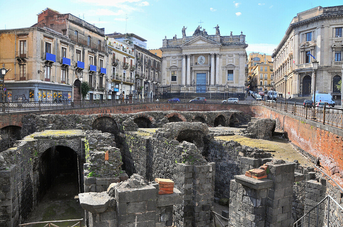 Anfiteatro Romano, Catania, Sizilien, Italien