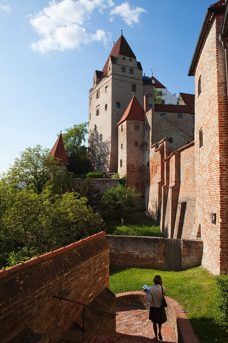 Trausnitz castle above the town of Landshut, Lower Bavaria, Bavaria, Germany, Europe