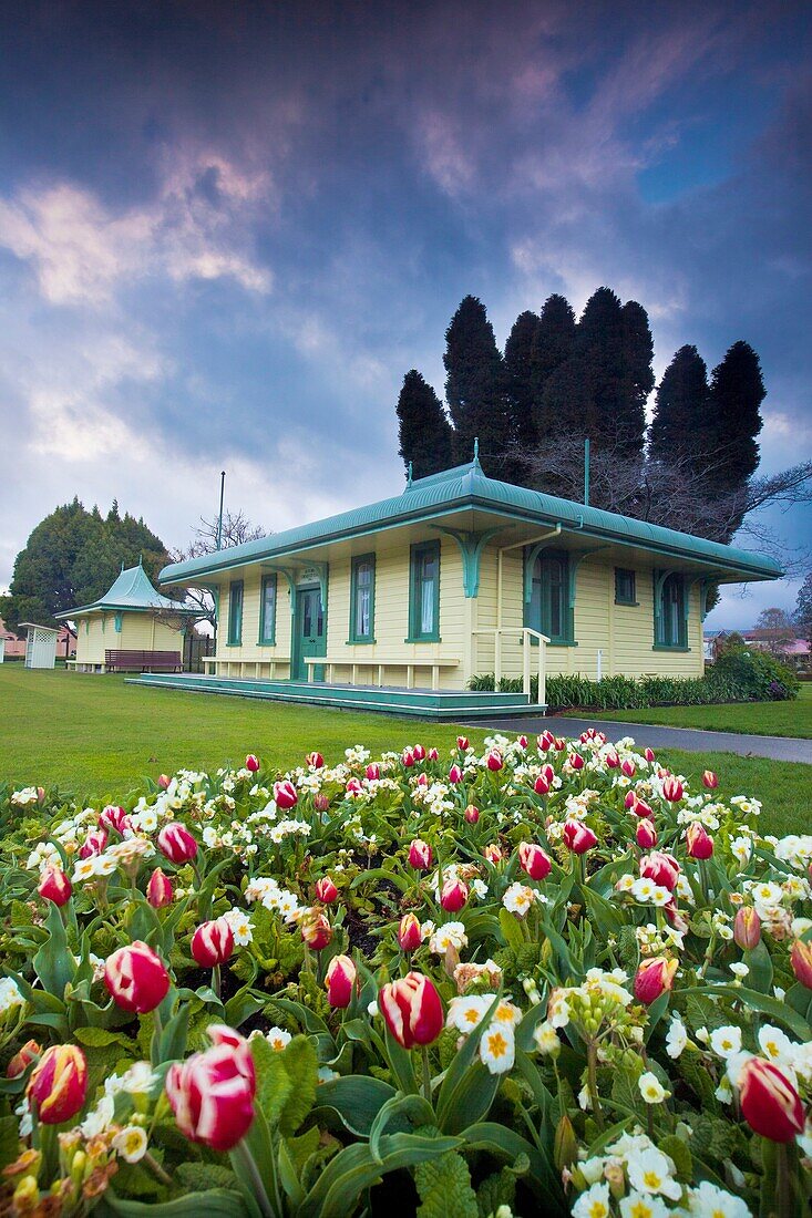 Croquet Club house, Government gardens at dusk, Rotorua.