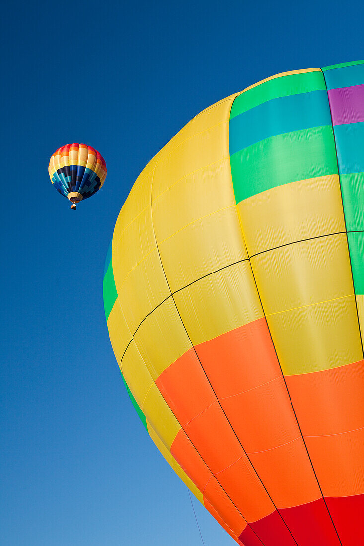 Hot Air Balloon In Flight, Tigard, Oregon, USA