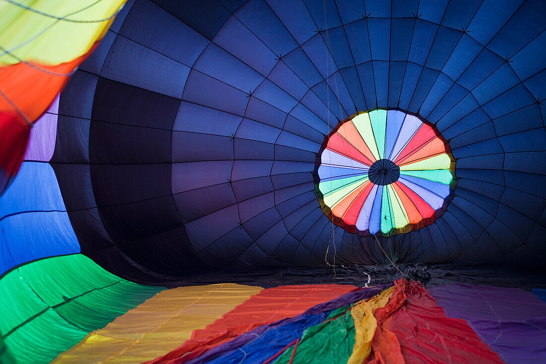 Hot Air Balloon Being Inflated, Tigard, Oregon, USA
