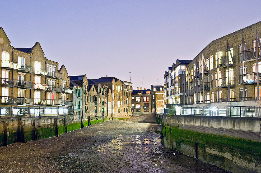 Low Tide at a East London Canal, London, U.K.