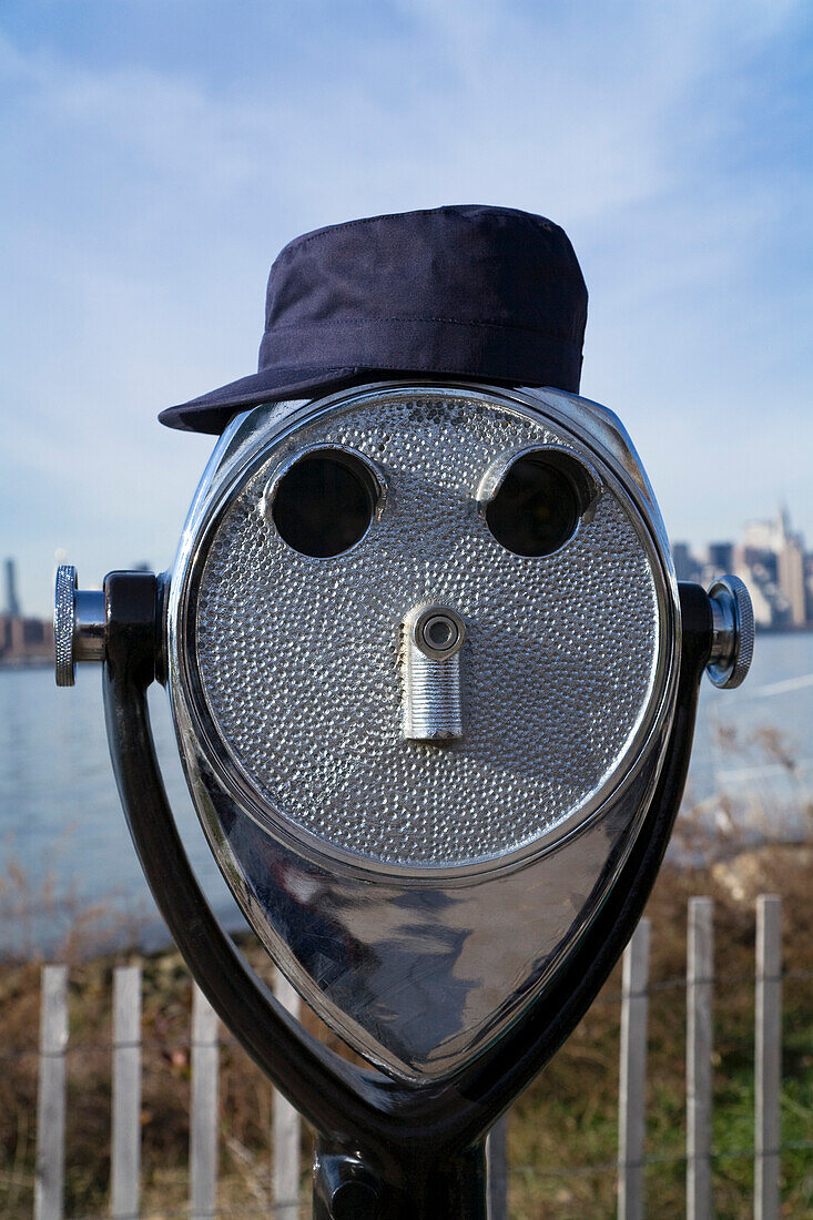 Hat on Coin-Operated Binoculars
