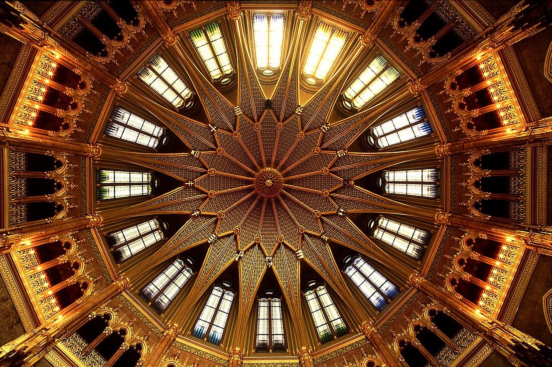 Dome of the Parliament building, Budapest, Hungary