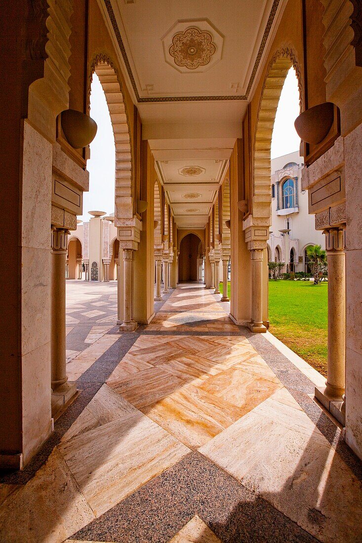 Architectural details of the Hassan II mosque in Casablanca, Morocco