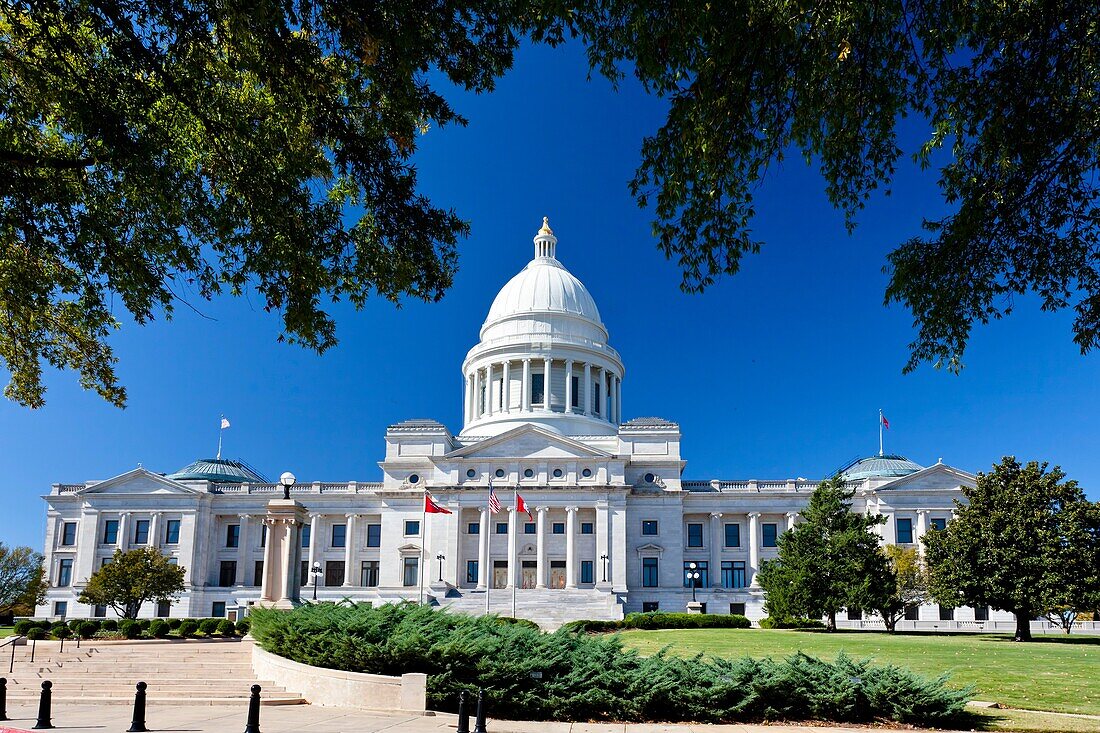 The Arkansas State Capitol building in Little Rock, Arkansas, USA