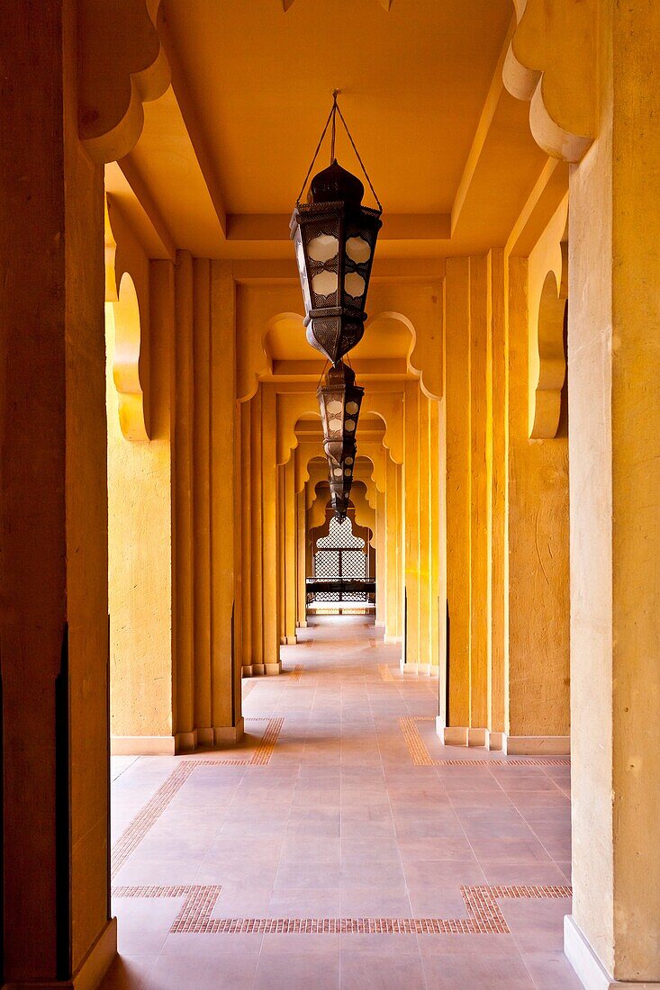 A hallway at the Mina A´ Salem Hotel in Madinat Jumeirah souq, Dubai, UAE