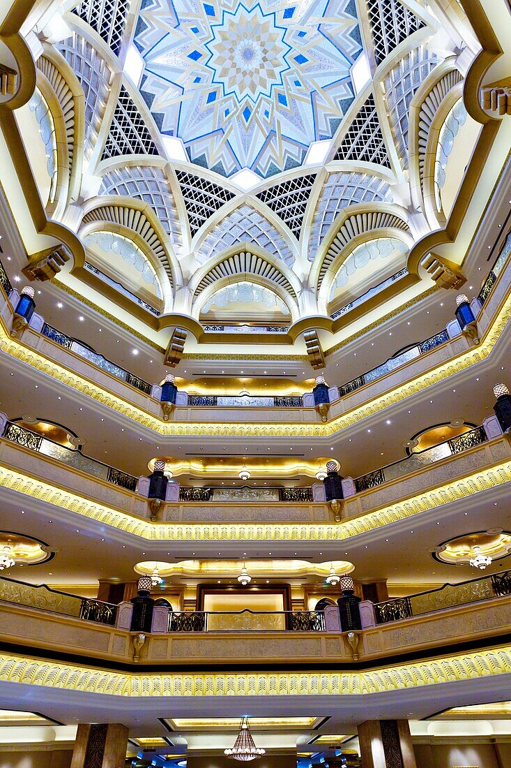 Interior decor of the Emirates Palace Hotel in Abu Dhabi, UAE