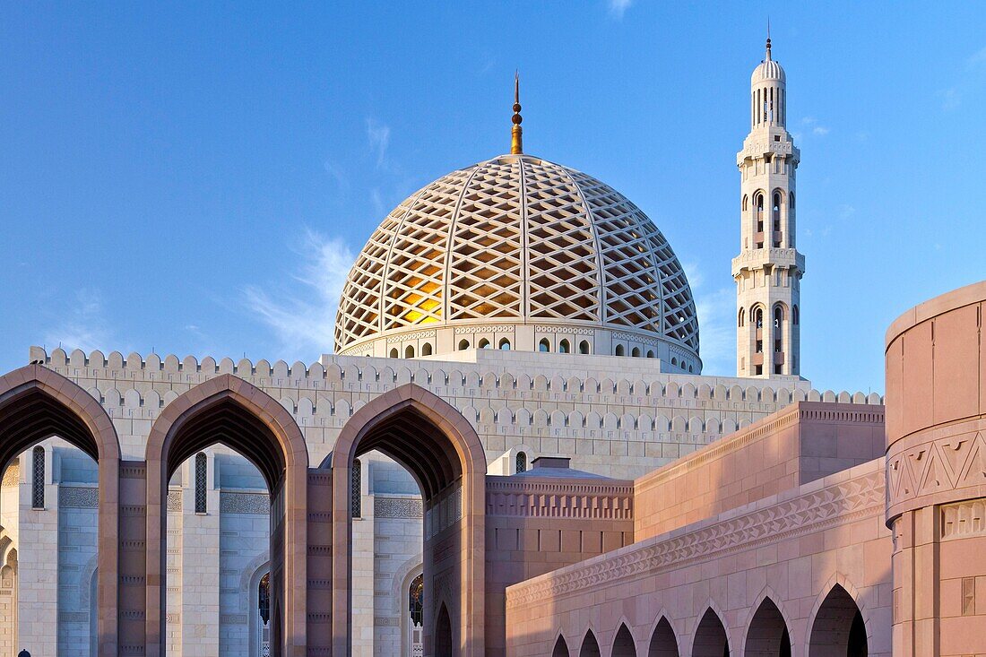 The Grand Mosque with minarets in Muscat, Oman