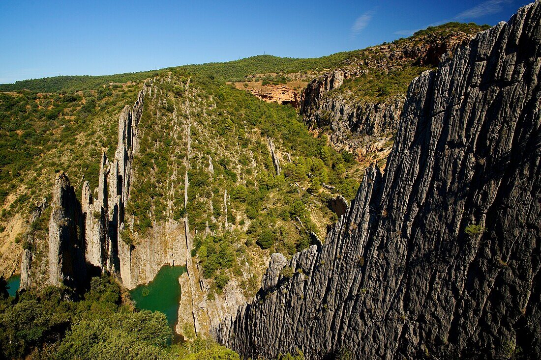 Mauer Finestres, Montsec-Massiv Pyrenäen Aragonien Spanien