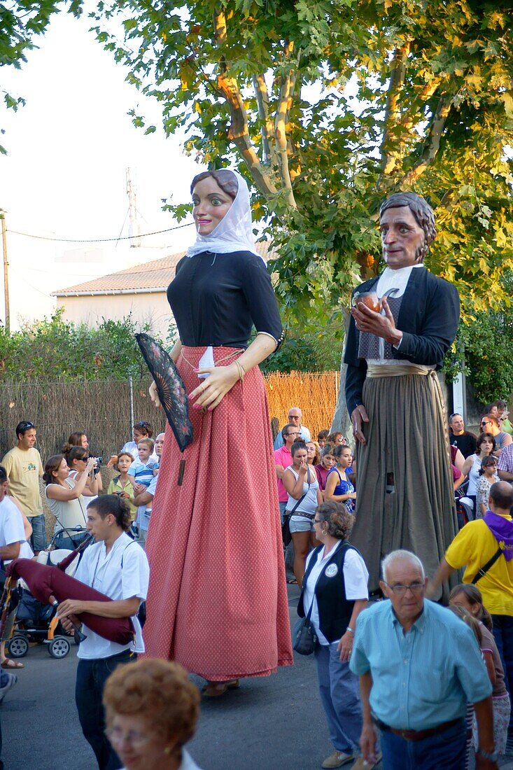 Son Sardina, party of giants and big heads Palma Mallorca Balearic Islands Spain