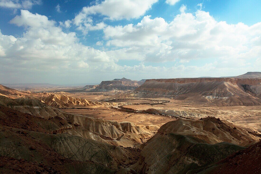 Israel, Negev Desert, Midreshet Ben Gurion A view of the Zin Valley