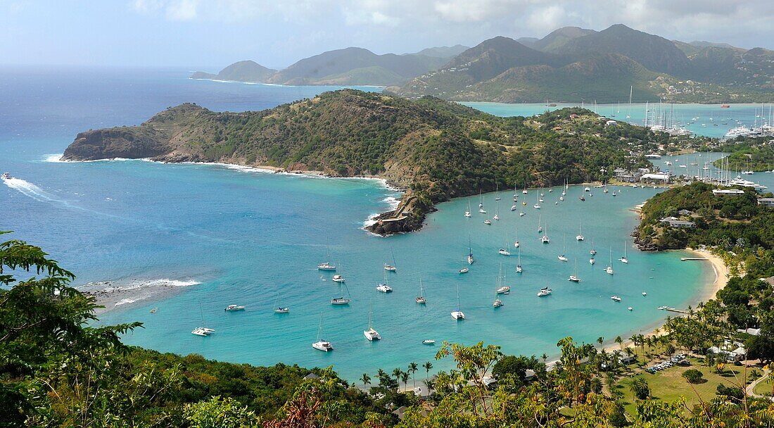 View of English Harbour from Shirley Heights St  John´s Antigua Caribbean Cruise NCL