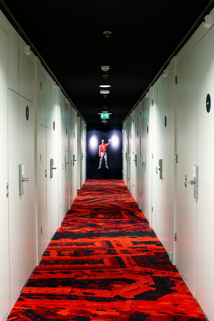 Corridor in Citizen M Hotel, Amsterdam, Netherlands
