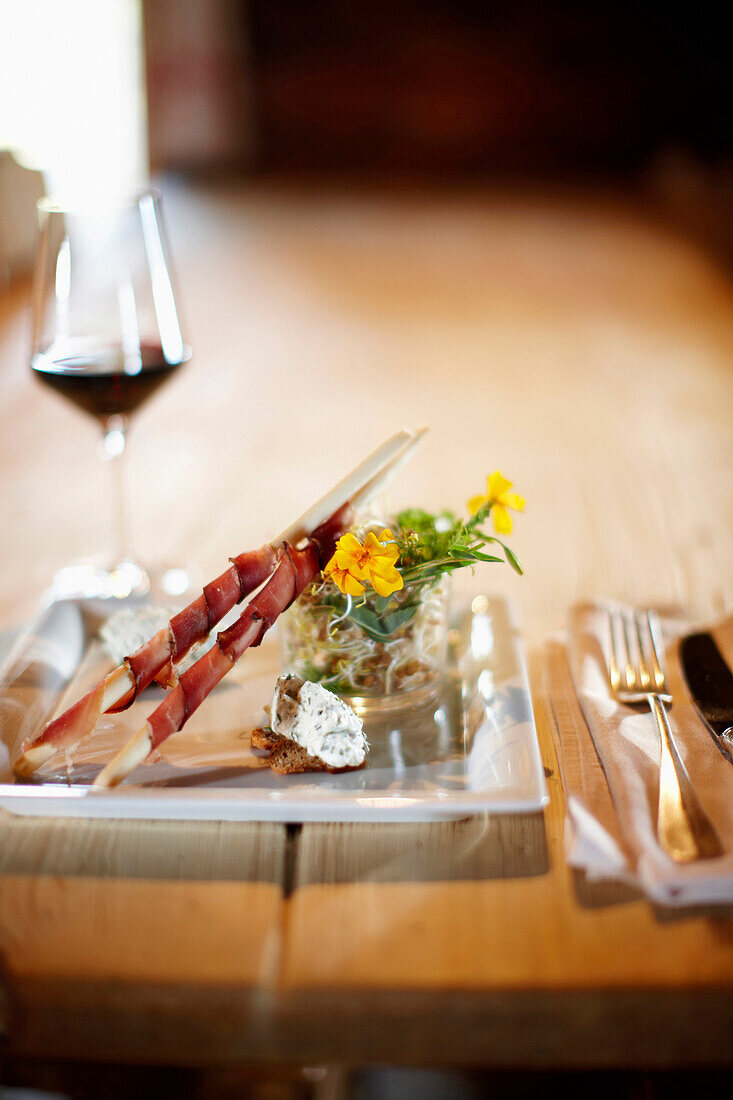 Dinner in a restaurant, Am Hochpillberg, Schwaz, Tyrol, Austria