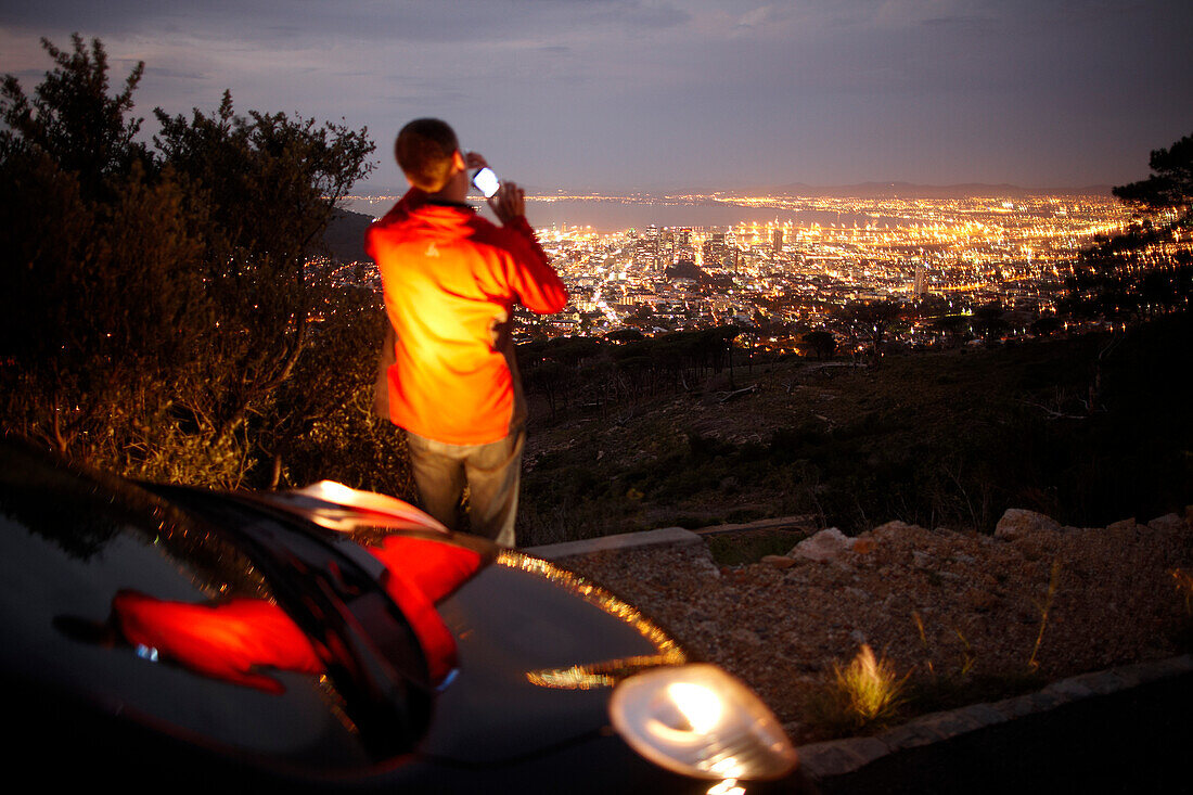 Blick vom Fuß des Tafelbergs am Abend, Gardens, City Centre, Kapstadt, Südafrika, Afrika