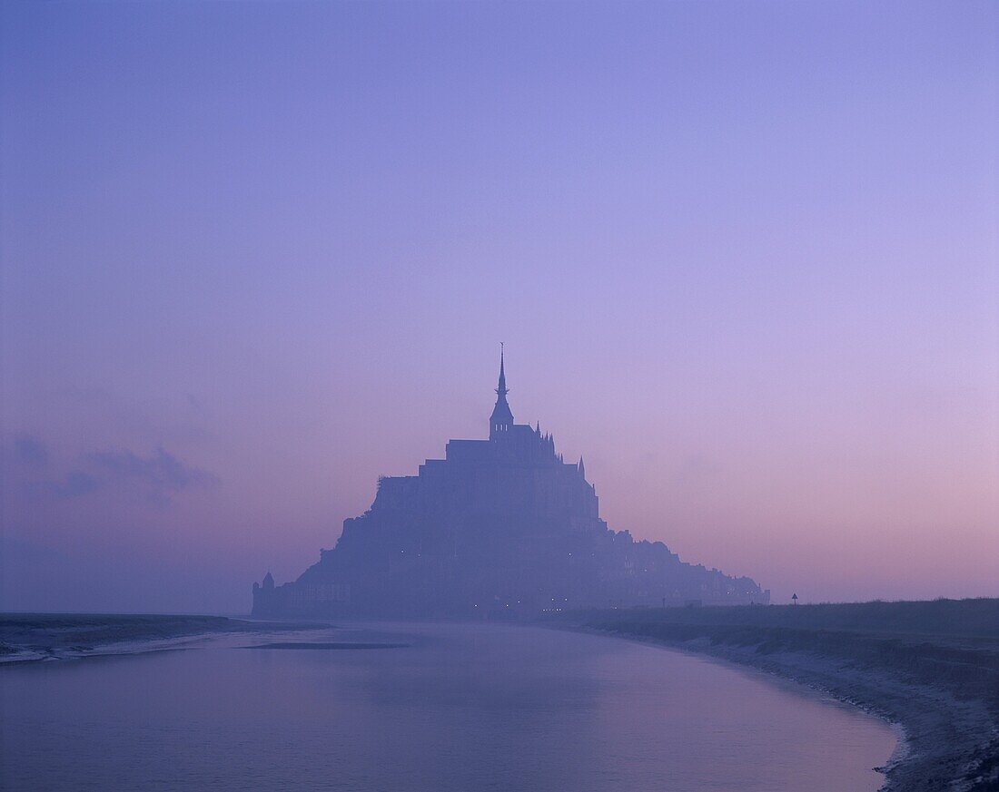 Abbaye de Mont St. Michel, Dawn, France, Mont St. M. Abbaye, Dawn, France, Europe, Heritage, Holiday, Landmark, Michel, Mont, Normandy, Tourism, Travel, Unesco, Vacation, World