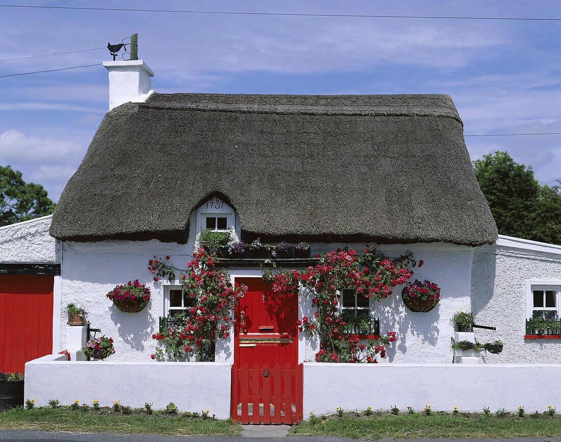 County Waterford, Ireland, Traditional Thatched Hou. County, Holiday, House, Ireland, Europe, Landmark, Thatched, Tourism, Traditional, Travel, Vacation, Waterford